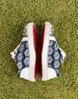 Louboutin basse Size 40.5 blu oro e argento