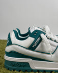 Louis Vuitton trainer maxi Size 10.5=44.5 calza 45/45.5 bianche e verdi
