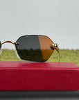 Occhiali da sole Geometrici CT0636S Panthère de Cartier con Lenti Nere e aste oro
