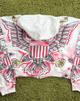 Felpa Valley Dreams Flag zip Up Bianca Multicolor M