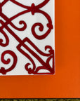 Piatto Hermes bianco e rosso