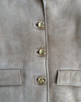 Montone con collo in shearling e bottoni incisi Prada Beige 40