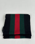 Sciarpa Gucci nera verde e rossa
