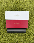 Occhiali da sole Cartier Signature C in metallo dorato con aste in legno