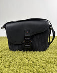 Borsa a tracolla Christian Dior Saddle con pattina Nero
