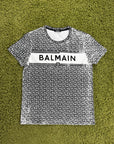 T-Shirt Balmain Monogram Bianco Nera L