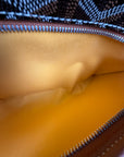 Pochette Goyard Jouvence in tela Goyardine nera con profili marroni