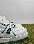 Louis Vuitton trainer maxi Size 10.5=44.5 calza 45/45.5 bianche e verdi