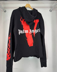 Felpa Vlone X Palm angels Size L veste M nero rosso e bianco