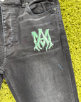 Jeans Amiri Nero con dettagli Verdi 34