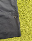 Pantaloncino Prada con pannello frontale in pelle Nero 48
