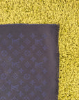 Sciarpa Louis Vuitton Monogram Classic e delicate finiture con frange Blu Navy