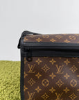 Borsa Messenger Louis Vuitton Macassar Archy Gm con finiture in pelle nera