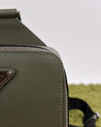 Borsa Monospalla Brique Prada in pelle saffiano Verde