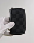 Portacarte Zippy In damier Graphite Louis Vuitton Nero