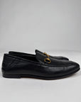 Mocassini Gucci con morsetto in pelle nera