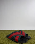 Sandali Gucci Size 9=43 nere verdi e rosse