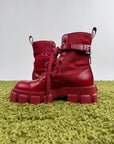 Prada Monolith in Pelle Rossa 8.5=42.5