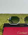 Occhiali da sole Cartier Decor C Allongè con montatura a giorno Verdi - Second Hand Di Fiore