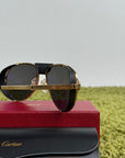 Occhiali da sole Cartier CT0296S Con montatura pilot in metallo e aste oro