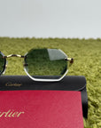Occhiali da sole Cartier Decor C Allongè con montatura a giorno Verdi - Second Hand Di Fiore