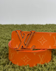 Cintura Monogram Reversibile Louis Vuitton Arancione 90/36