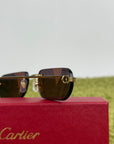 Occhiali da sole Cartier Decor C Classique nero con asta oro