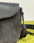 Borsa a tracolla saddle in jacquard Christian Dior Nero