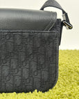Borsa a tracolla Christian Dior Saddle con pattina Nero