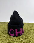 Cappello Chanel nero e fucsia