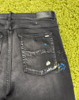 Jeans Amiri Paint Splatter Nero Multicolor 36