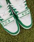 Louis Vuitton Trainer Size 8.5=42.5 calza 43.5 bianche e verdi
