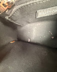 Borsa Balenciaga Hourglass Small in denim patchwork nero con logo B metallico argento