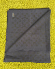 Sciarpa Louis Vuitton Monogram Classic e delicate finiture con frange Blu Navy