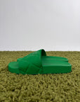 Sandali Flat Bottega Veneta in gomma Verde 36