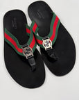 Sandali monogram Gucci Size 8=42 neri rossi e verdi