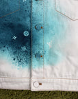 Giacca Louis Vuitton Spray in Denim Bianca Multicolor 54