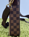 Borsa Sabana In tela Damier Ébène Louis Vuitton Marrone