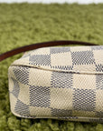 Pochette Accessories Louis Vuitton in tela Damier Azur Bianca Monogram
