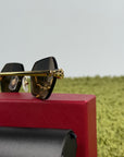 Occhiali da sole Geometrici CT0636S Panthère de Cartier con Lenti Nere e aste oro