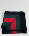 Sciarpa Gucci nera verde e rossa