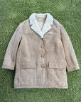 Montone con collo in shearling e bottoni incisi Prada Beige 40