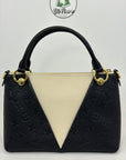 Borsa Louis Vuitton V tote BB nera panna e oro