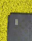 Sciarpa Louis Vuitton Monogram Classic e delicate finiture con frange Blu Navy