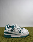 Louis Vuitton trainer maxi Size 10.5=44.5 calza 45/45.5 bianche e verdi