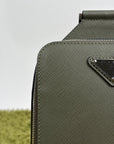 Borsa Monospalla Brique Prada in pelle saffiano Verde