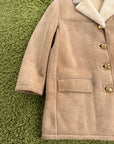 Montone con collo in shearling e bottoni incisi Prada Beige 40