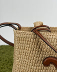 Borsa Celine Cabas Thais in rafia beige e marrone