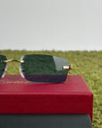 Occhiali da sole Cartier Pantère Oro con Lenti blu