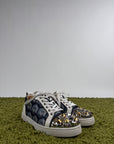 Louboutin basse Size 40.5 blu oro e argento